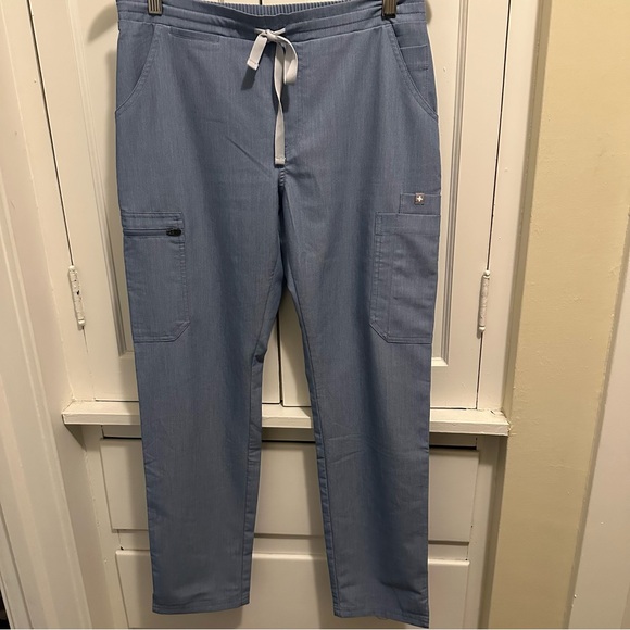 Figs Yola Skinny Scrub Pants - Heathered Indigo Blue Size: Small - Picture 6 of 12